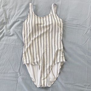 Coral Reef Swim white and black one piece suite